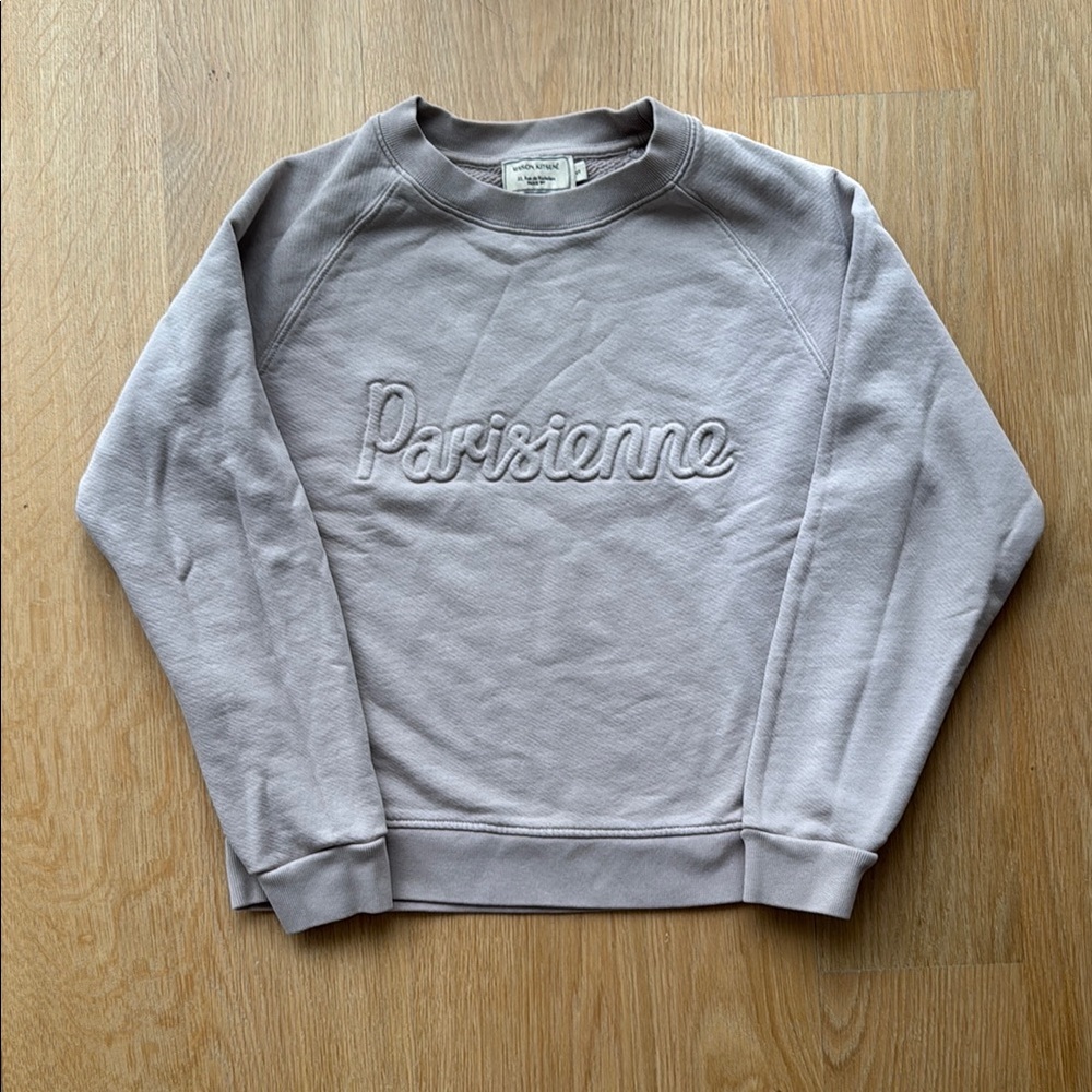 Maison Kitsune Parisienne Gray Sweatshirt S